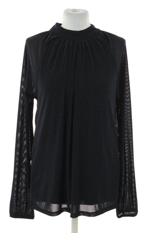 Shiny navy blue blouse