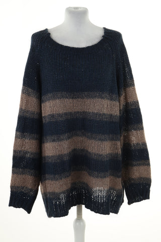 Sweter granatowy paski