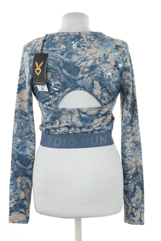 Blaues Oberteil mit Muster