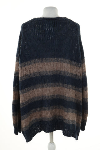 Sweter granatowy paski