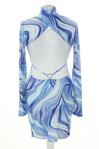 Blue dress with pattern