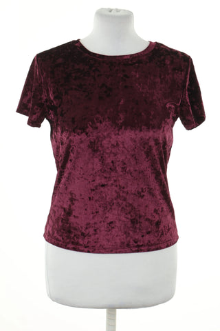Samtige bordeauxrote Bluse
