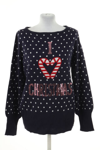 Sweter świąteczny granatowy