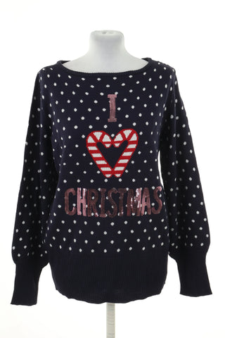 Sweter świąteczny granatowy