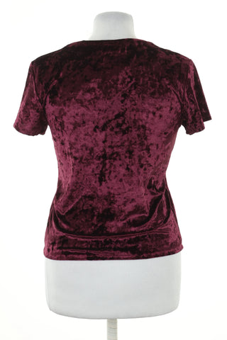 Samtige bordeauxrote Bluse