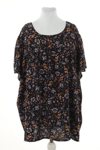 Bluzka czarna kwiaty