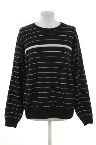 Sweter czarny paski