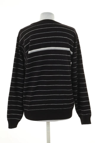 Sweter czarny paski