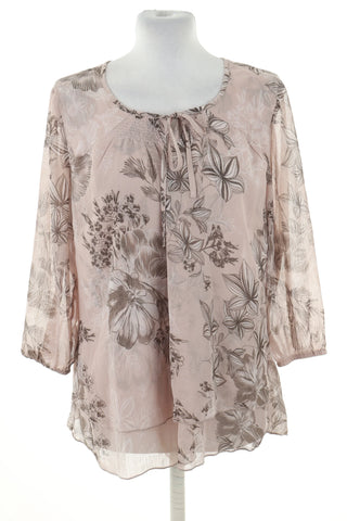 Beige blouse flowers