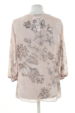 Beige blouse flowers