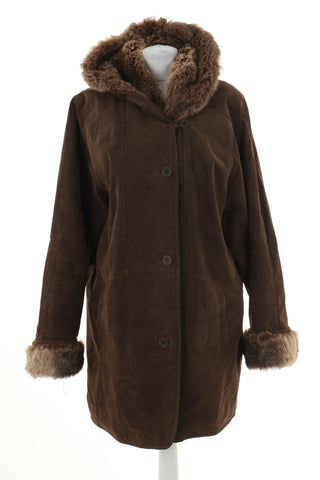 Kożuch czekoladowy skóra