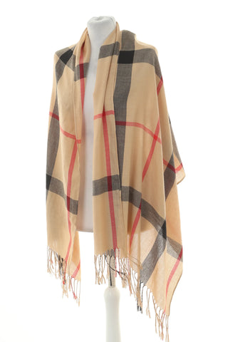 Szalik beżowy kratka