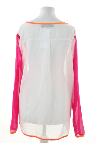 Weiß-rosa Bluse