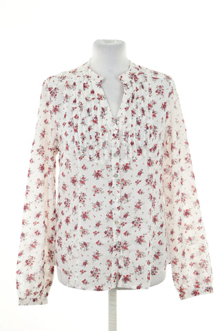 Weiße Bluse Blumen