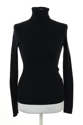 Sweter golf czarny wełna
