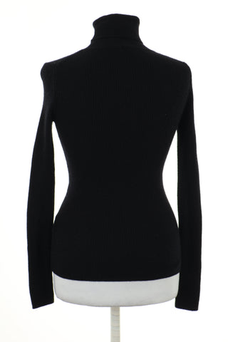 Sweter golf czarny wełna