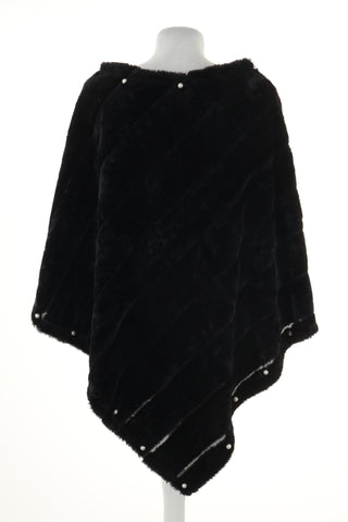 Poncho czarne koraliki