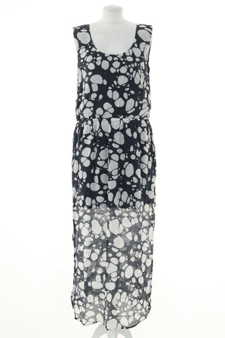 Navy blue dress with pattern