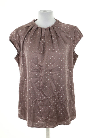 Brown polka dot blouse