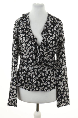 Black blouse flowers