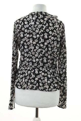 Black blouse flowers