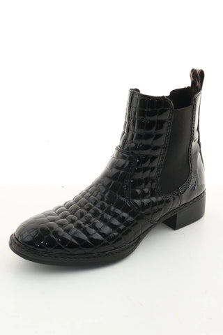 Botki czarne skóra lakierowana