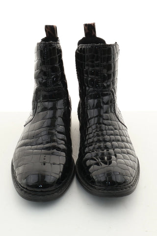 Botki czarne skóra lakierowana