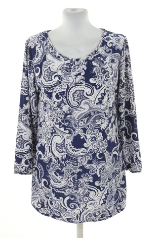 Blaues Oberteil mit Muster