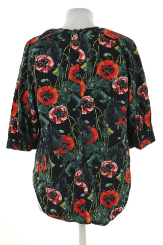 Bluzka czarna kwiaty