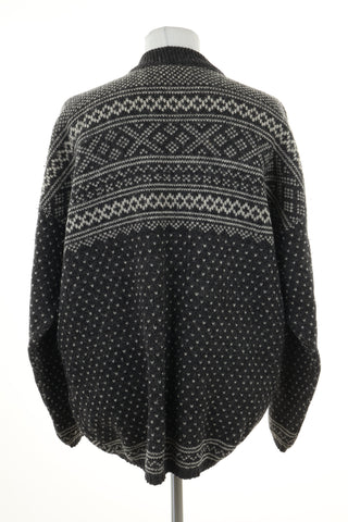 Sweter szary wzorek wełna