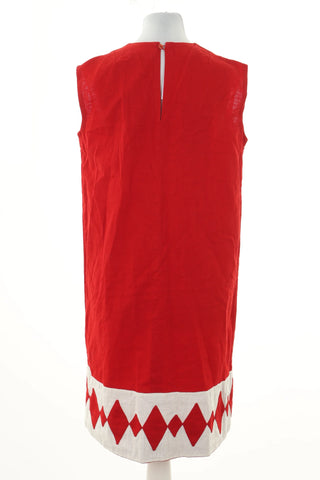 Red linen dress