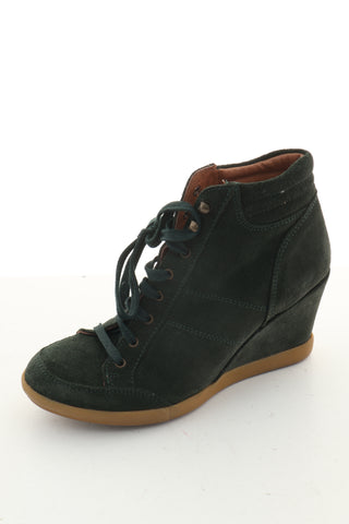 Buty zielone zamszowe