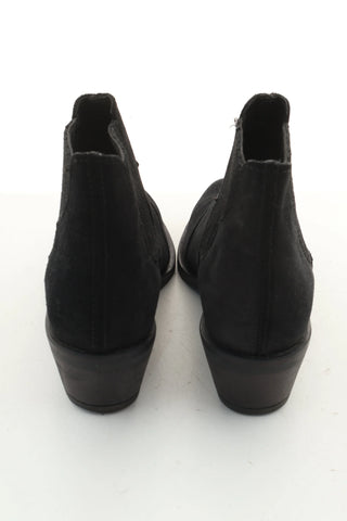 Čierne kožené členkové topánky