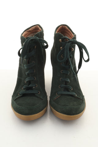 Buty zielone zamszowe