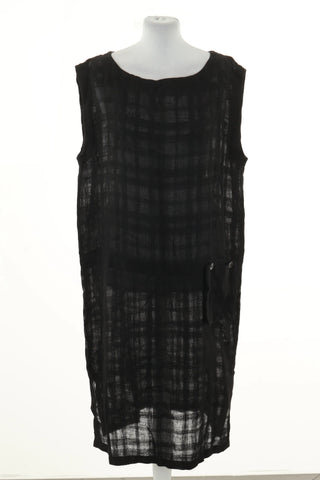 Black linen dress