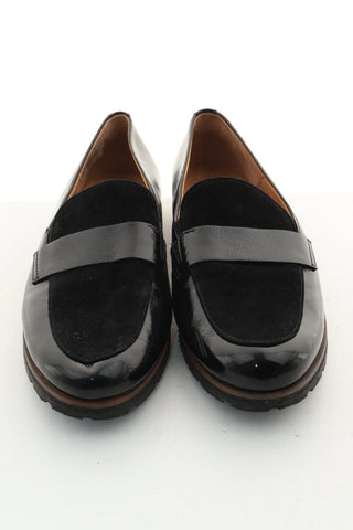 Pantofle czarne skóra