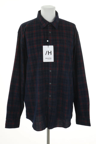 Koszula sztruksowa granatowa kratka