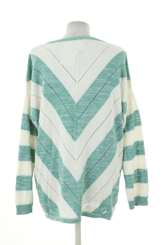 Sweter biało zielony