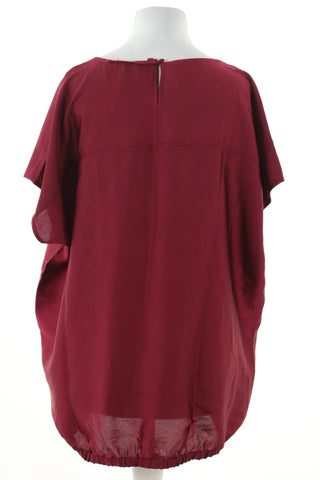 Dunkelrote Bluse mit Blumenmuster