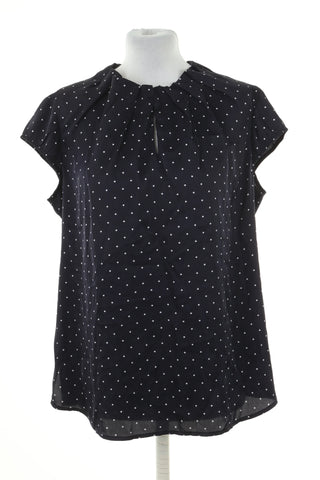 Navy blue blouse with dots