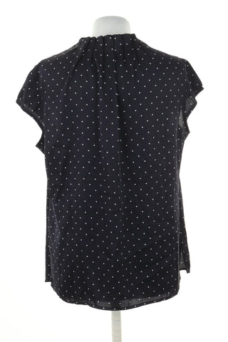 Navy blue blouse with dots