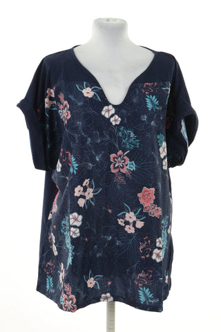 Bluzka granatowa kwiaty