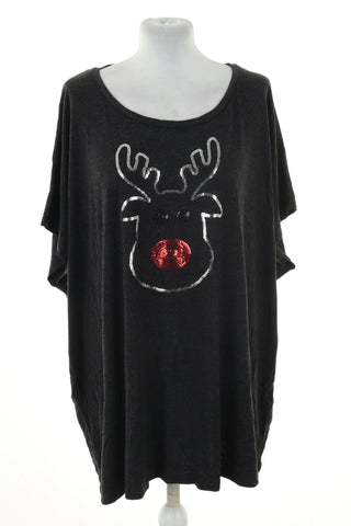 Bluzka grafitowa świąteczna