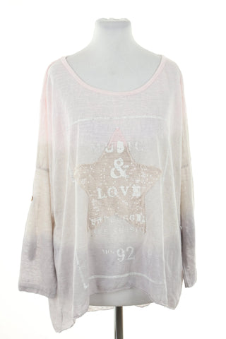 Bluzka różowo beżowa