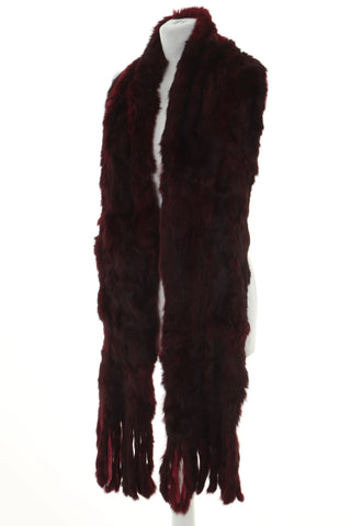 Szalik bordowy włos naturalny