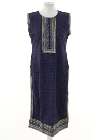 Navy blue tunic with pattern