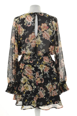 Sukienka czarna kwiaty