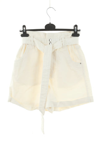 Cream denim shorts