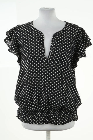 Schwarze Bluse mit Punkten