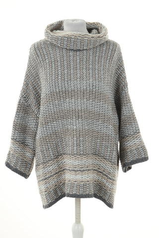 Sweter golf szary wzorek